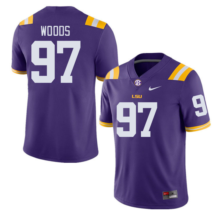 LSU Tigers #97 Al Woods College Football Jerseys Stitched Sale-Purple